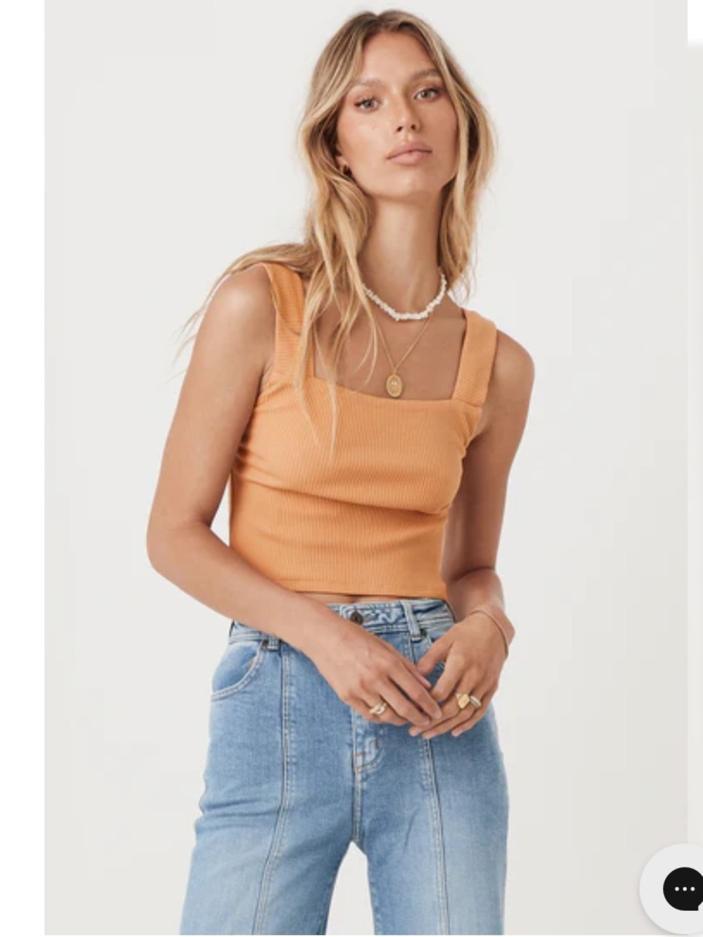 Spell Mazzy Ribbed Top Almond
